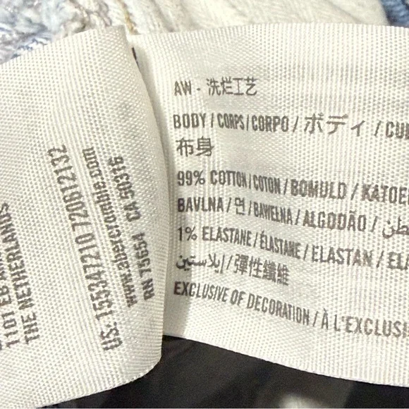 Abercrombie & Fitch The 90s Low Rise Jeans Women's 2/26 Curve Love Distressed De - Picture 4 of 6